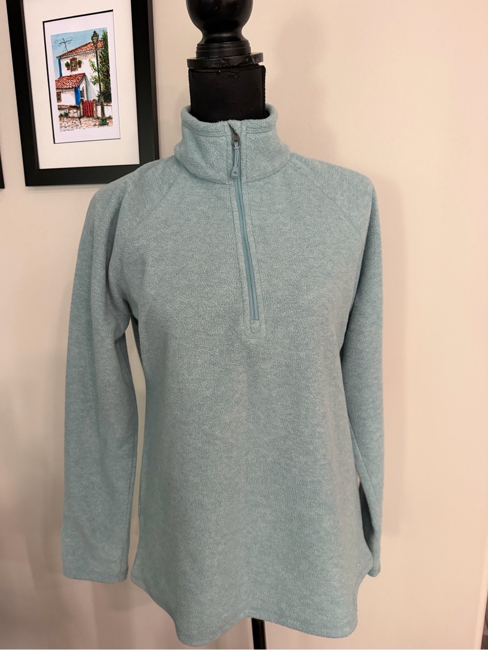 Eddie Bauer Women’s Light Aqua Quarter-Zip Fleece Pullover S